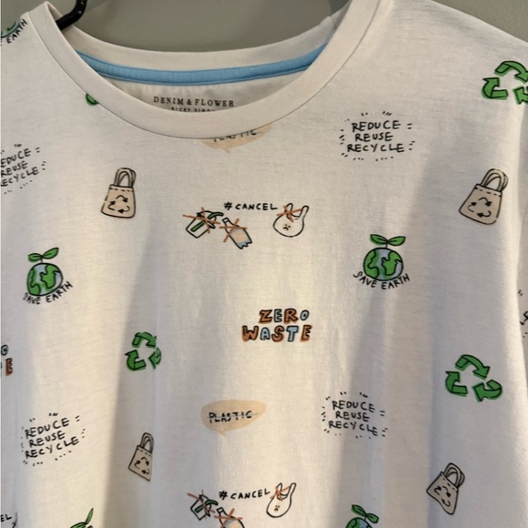 Denim & Flower Green and Blue Short Sleeve Tee - Picture 4 of 7